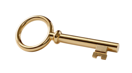 The Golden Key: A close-up shot captures a single, gleaming golden key, its intricate details and polished surface illuminated. The elegant design and warm hue evoke feelings of security, opportunity.