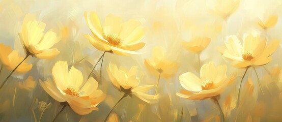 The picture consists of vibrant yellow flowers that are beautifully colored, along with a creative banner and some copyspace