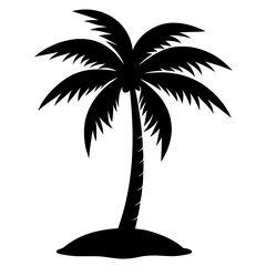 coconut tree on island vector on a white background.