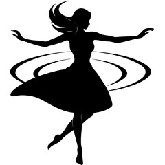 ballet dancer silhouette on a white background.