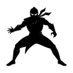 vector illustration of a ninja on a white background.