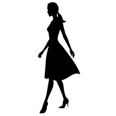 silhouette of a girl on a white background.