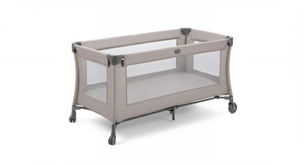 Gray portable crib or playpen for kids
