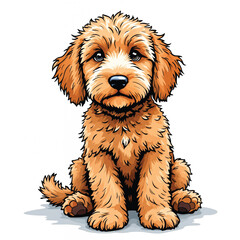 goldendoodle dog vector illustration