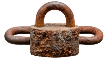 Weathered Lock: An aged and heavily rusted padlock stands as a testament to the relentless passage of time, symbolizing security, secrets, or forgotten memories. 