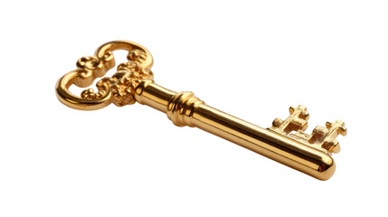 Golden Key: A close-up studio shot of a vintage, golden key, suggesting concepts of access, secrets, and unlocking potential.