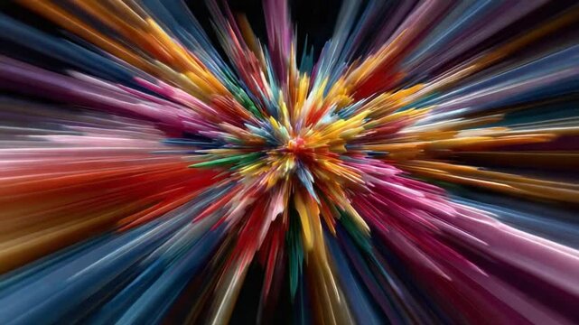 Explosive Burst of Colors: An abstract explosion of vibrant colors bursts outward, a mesmerizing visual representation of energy and creativity