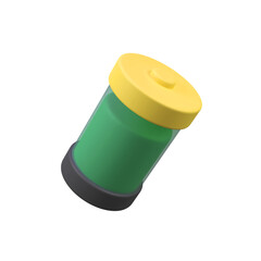 Battery power isolated 3d render icon illustration