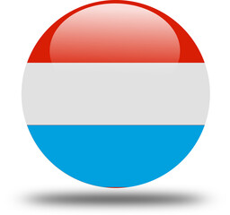 luxemburg  flag -- 3D Circular Icon, High-Resolution PNG National Symbol for Web and Print	