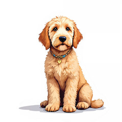 goldendoodle dog vector illustration