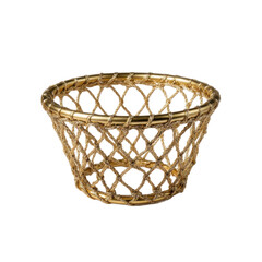 Gold basketball net shaped decorative bowl or container