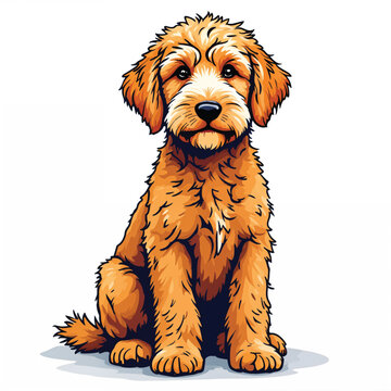 goldendoodle dog vector illustration