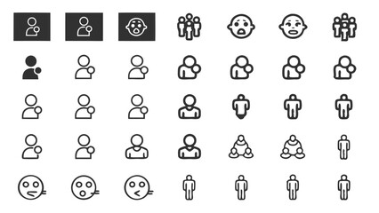 Obraz premium Collection of people icons user profile icons group icons and social media icons for website and app design