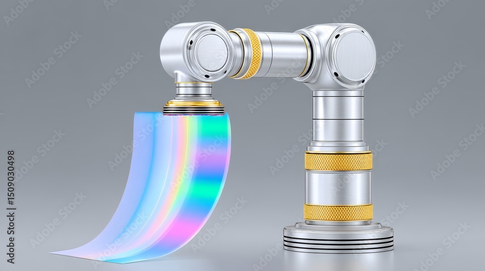 Aufkleber advanced robotic arm applying graphene coating in industrial setting precision engineering high-tech