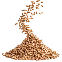 Pile of wood pellets, Sustainable Heating Solution: Premium Quality Wood Pellets for Efficient Energy Use, isolated on transparent background