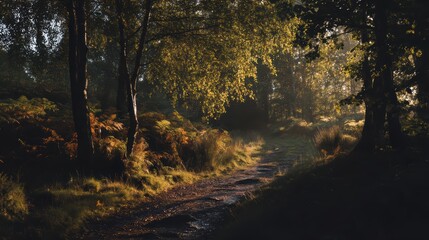 Obraz premium autumn forest path