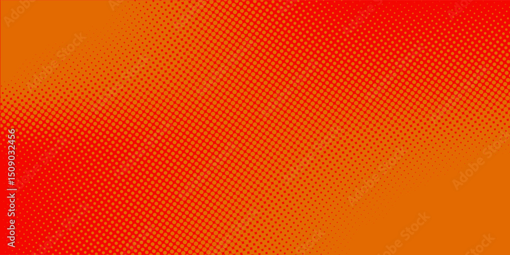 Poster dots halftone orange color pattern gradient texture with technology digital background. dots pop art