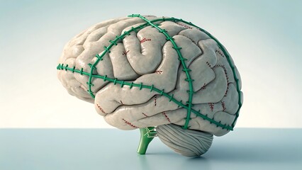 human brain with arms and legs on the shoulder