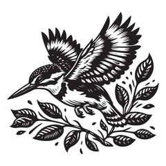 bird perched on a branch vector image