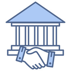 Government Relation Blue Icon