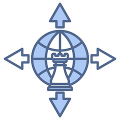 Global Expansion Blue Icon