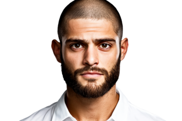 Portrait of a Hispanic Male with a Beard, Cut Out Transparent