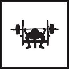 Bench Press Silhouette Vector – Strength Training Gym Workout Icon