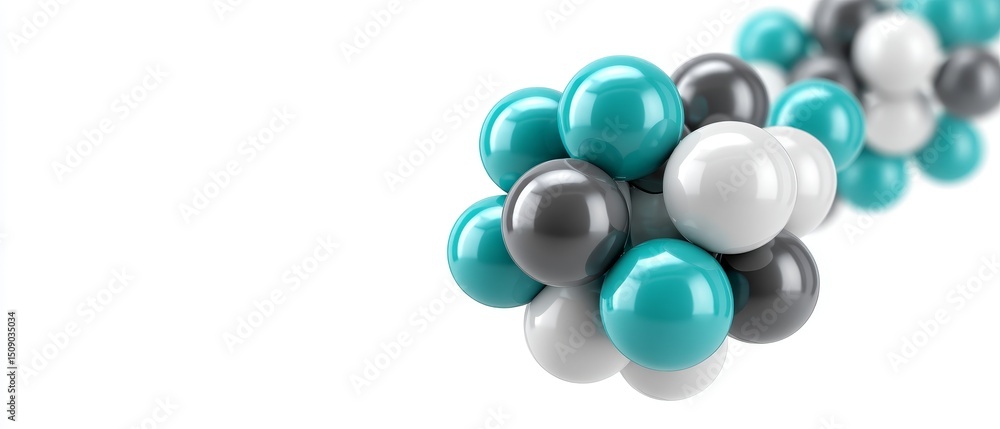 Poster futuristic illustration of layered graphene nanostructures science lab digital art clean environment