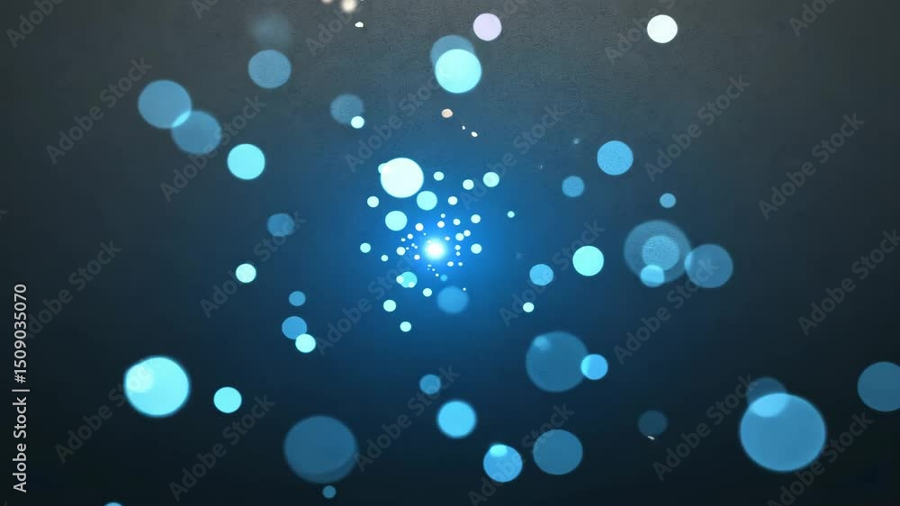 Poster blue bokeh background with ethereal light spots and soft focus for creative design use