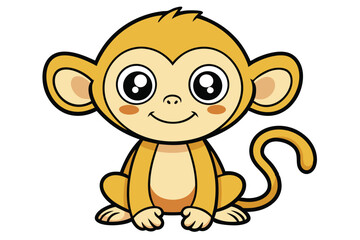 Fototapeta premium Cartoon vector illustration of a funny smiling baby brown bear cub mascot character isolated in nature