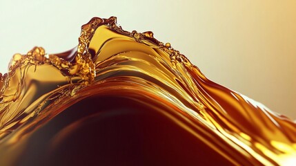 Golden Liquid Wave Abstract: A Stunning Visual of Fluid Dynamics