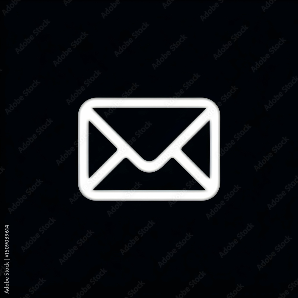 Poster a sleek, minimalist line drawing of an envelope symbolizing digital communication, perfect for conce