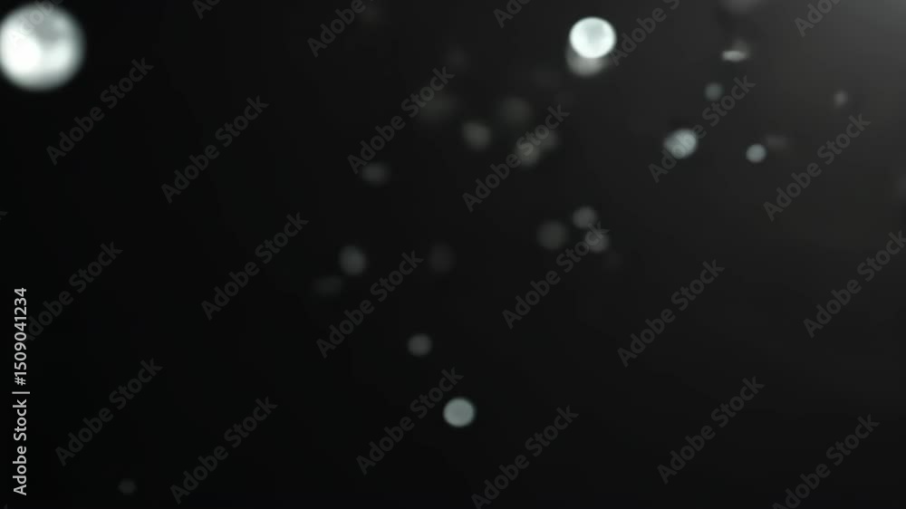 Poster soft glowing particles floating in black background for abstract motion effects