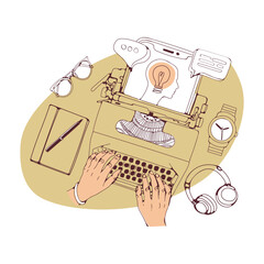 Telling a story on a typewriter