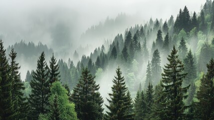 Obraz premium misty forest