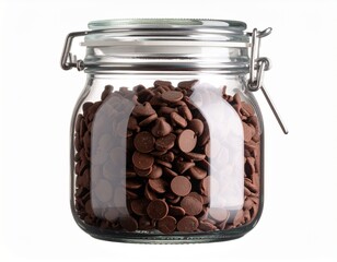 glass jar with beans isolated