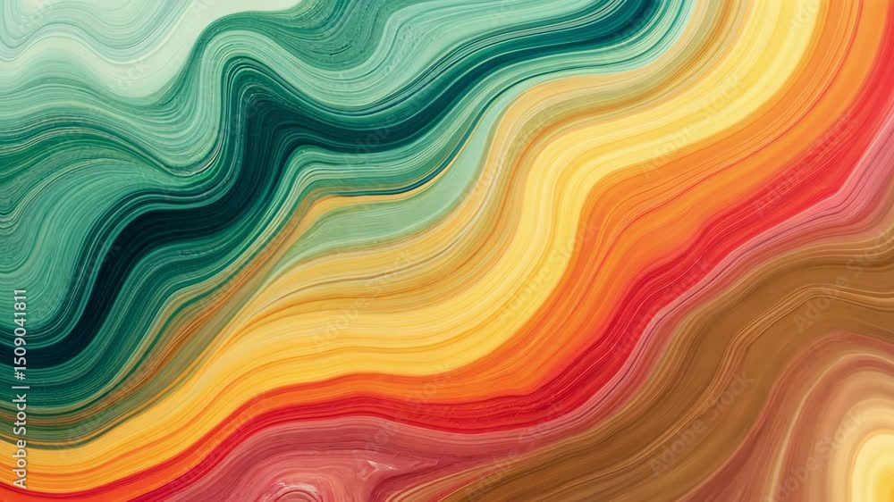 Poster colorful abstract swirls of paint with fluid motion creating a vibrant visual experience