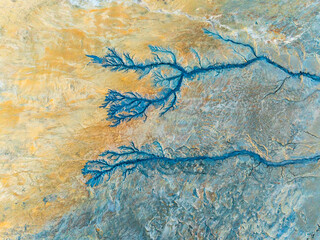 Abstract fractal design with flowing blue patterns