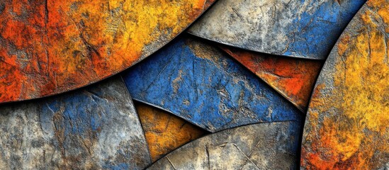 Abstract stone texture, colorful mosaic, geometric design, background, art