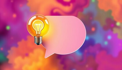 Helpful tips circular chat bubble with lightbulb icon banner design for business advertising,  resource,  design