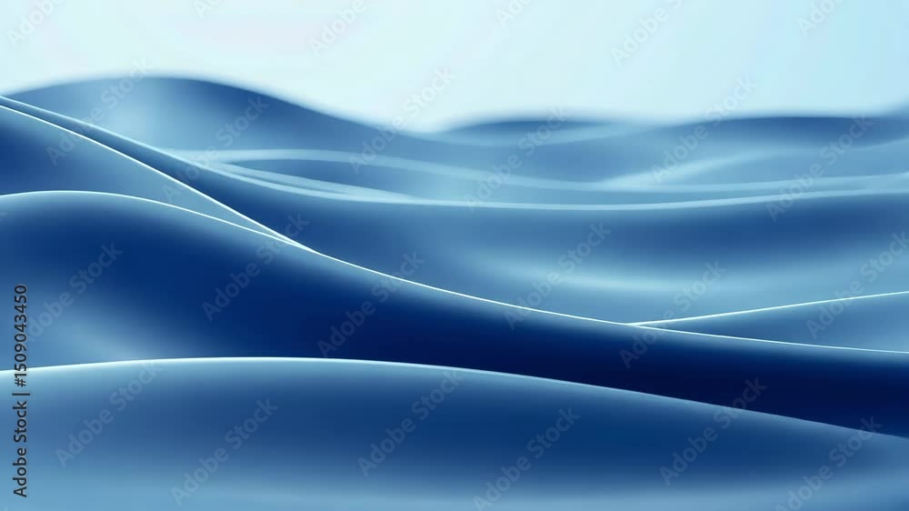 Poster serene ocean waves under soft light with calm blue tones and subtle textures in background