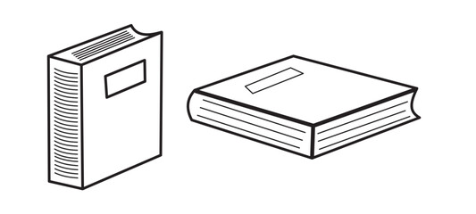 Books Line Drawing of isolated vector. 