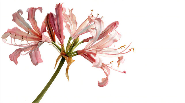 A solitary watercolor nerine