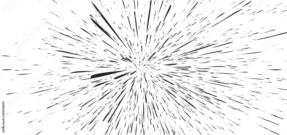 Poster circular starburst explosion texture. distressed uneven grunge background. abstract vector illustrat