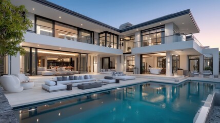 Fototapeta premium modern home with pool
