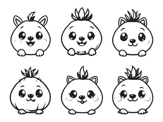 Fototapeta premium Chayote Vegetable Line Art Illustration