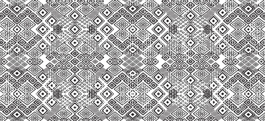 Black and white geometric pattern. Repeatable vector textured background.
