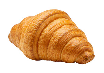 A close up of a croissant, isolated on white or transparent background. PNG