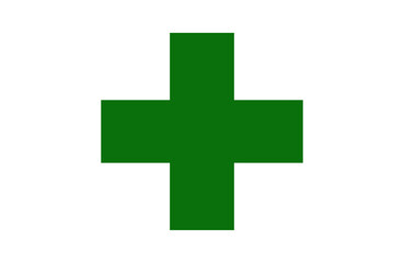 green medical cross on transparent background
