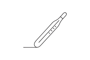 Obraz premium Thermometer continuous one line drawing minimalism design
